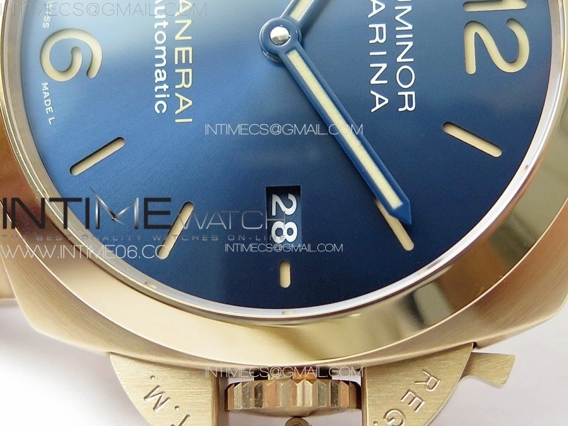 Pre Order PAM1114 RG VSF 1:1 Best Edition Blue Dial on Blue Leather Strap P.9010 Super Clone